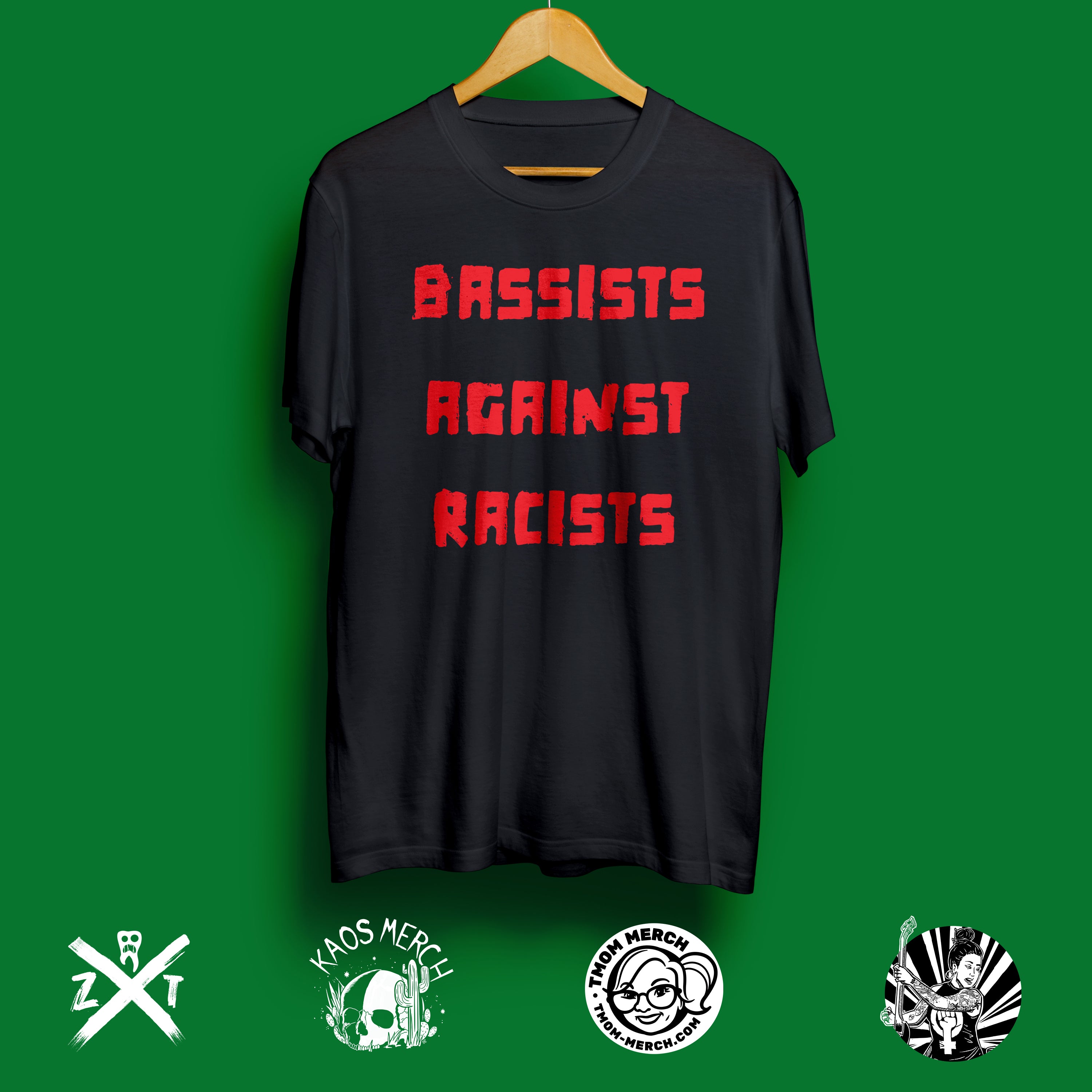 Bassists Against Racists – Special Edition T-Shirt red print image 0